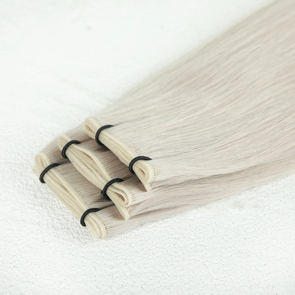 Balayage Color Seamless Invisible Weft Russian Virgin Hair Extensions Genius Aligned Cuticles Straight Style Dyed Hair