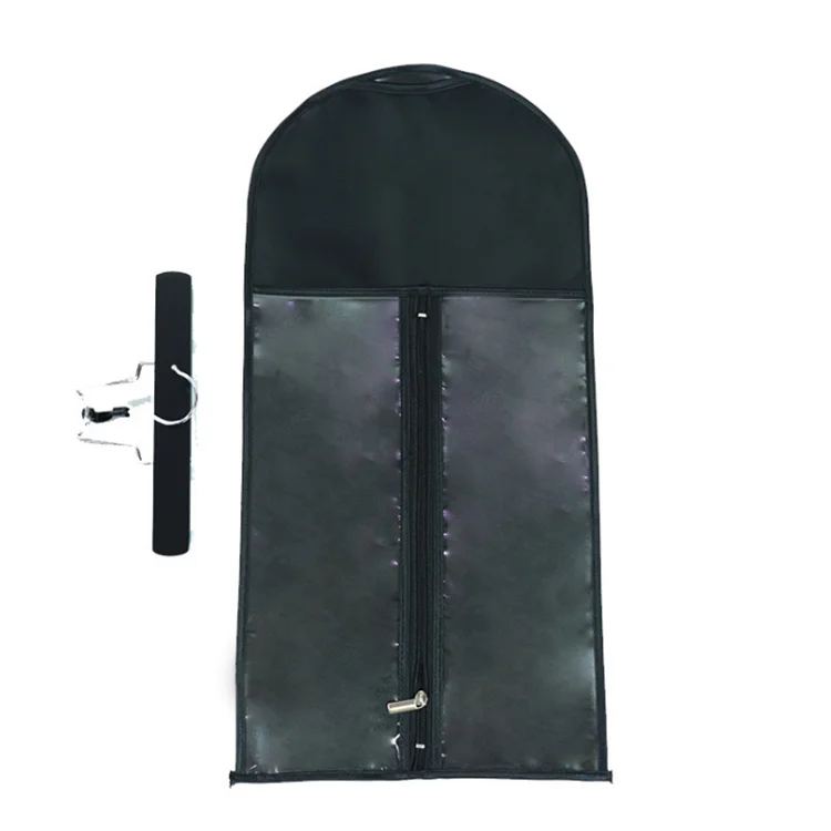 
LOW MOQ Customized LOGO High Quality Leather Wig Bag Hair Extensions Packing Bag With Hanger 