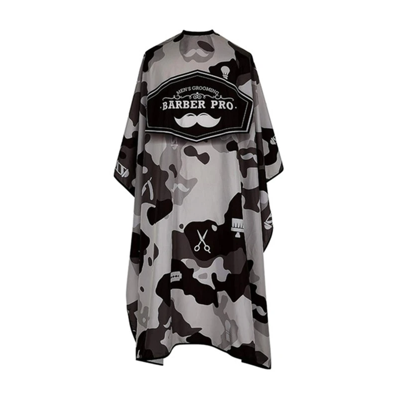 Polyester pongee OEM/ODM Customized All over printed sublimation printing barber cape gown with metal snaps & clips closure