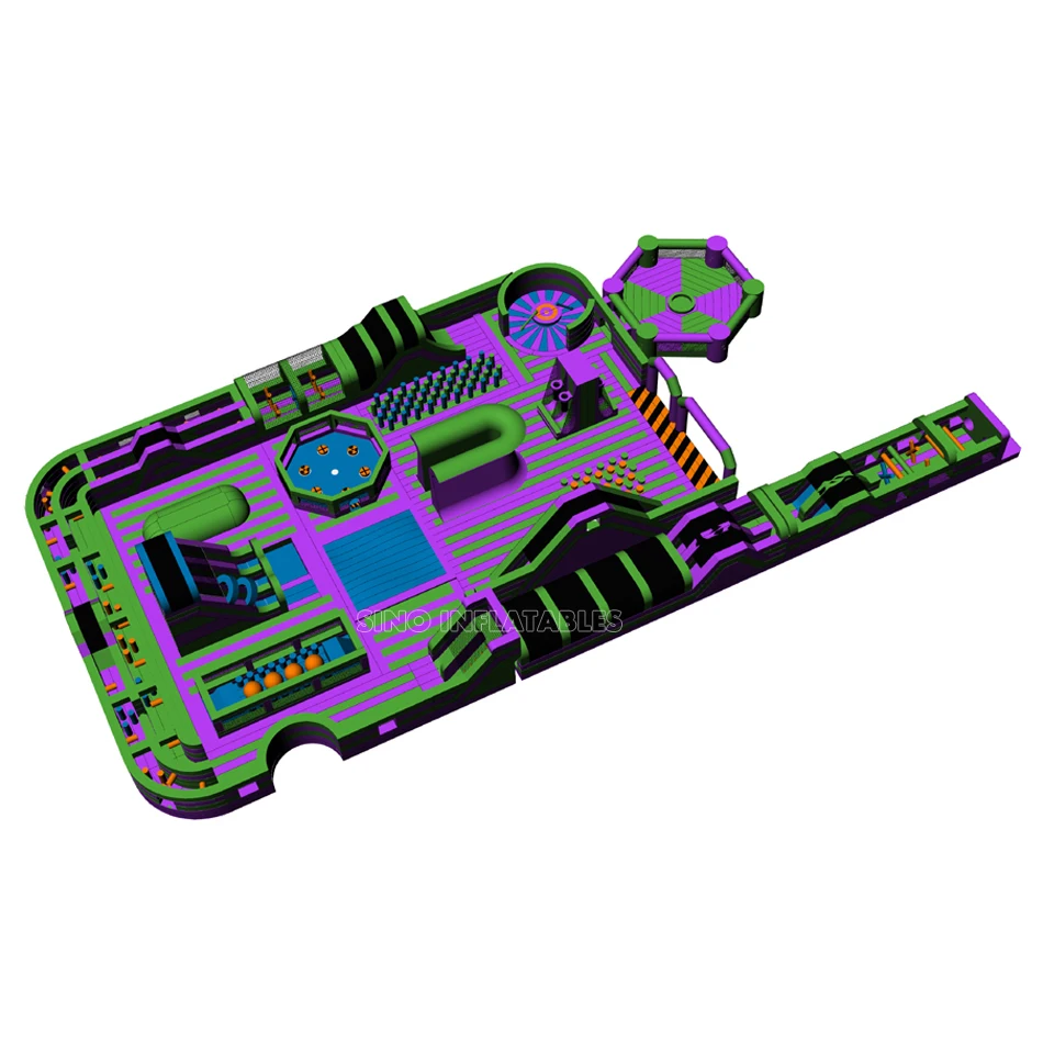 50x24m kids and adults fun giant inflatable theme park for indoor or outdoor events from China inflatable factory