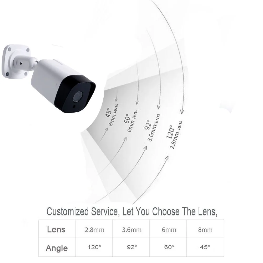 Tuya H.265 5 Megapixel Motion Detection Long Distance 100M Outdoor 5MP IP POE CCTV Bullet Security Surveillance Outdoor Camera