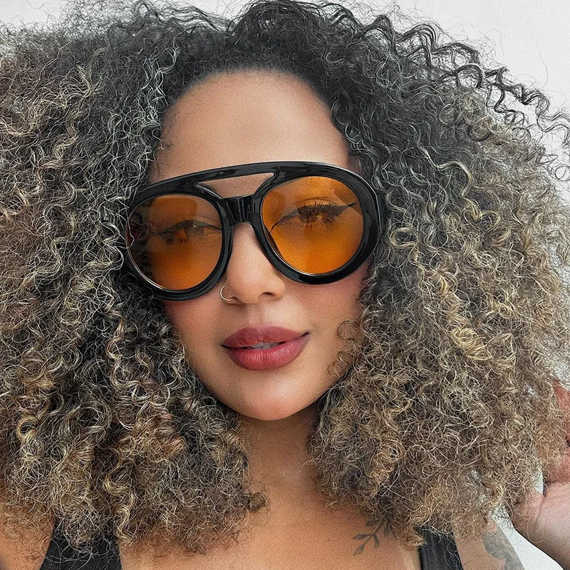 Lbashades 9188 retro sunglasses double bridge sunglass women oversized glasses big round shades sun glasses 2024