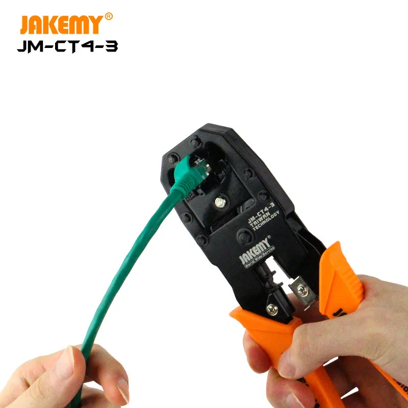 Modular Pin Plug Crimper Pliers RJ11 RJ12 RJ45 Handheld Network Crimping Tool with Yellow Stripping Tool Multi Tool Hand Pliers