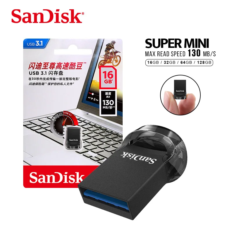 Двойной Флеш-накопитель SanDisk USB 3,1 Z430 флеш-накопитель 128 Гб 64 ГБ 32 ГБ оперативной памяти, 16 Гб встроенной памяти, флэш-диск USB3.0 высокоскоростной флеш-накопитель