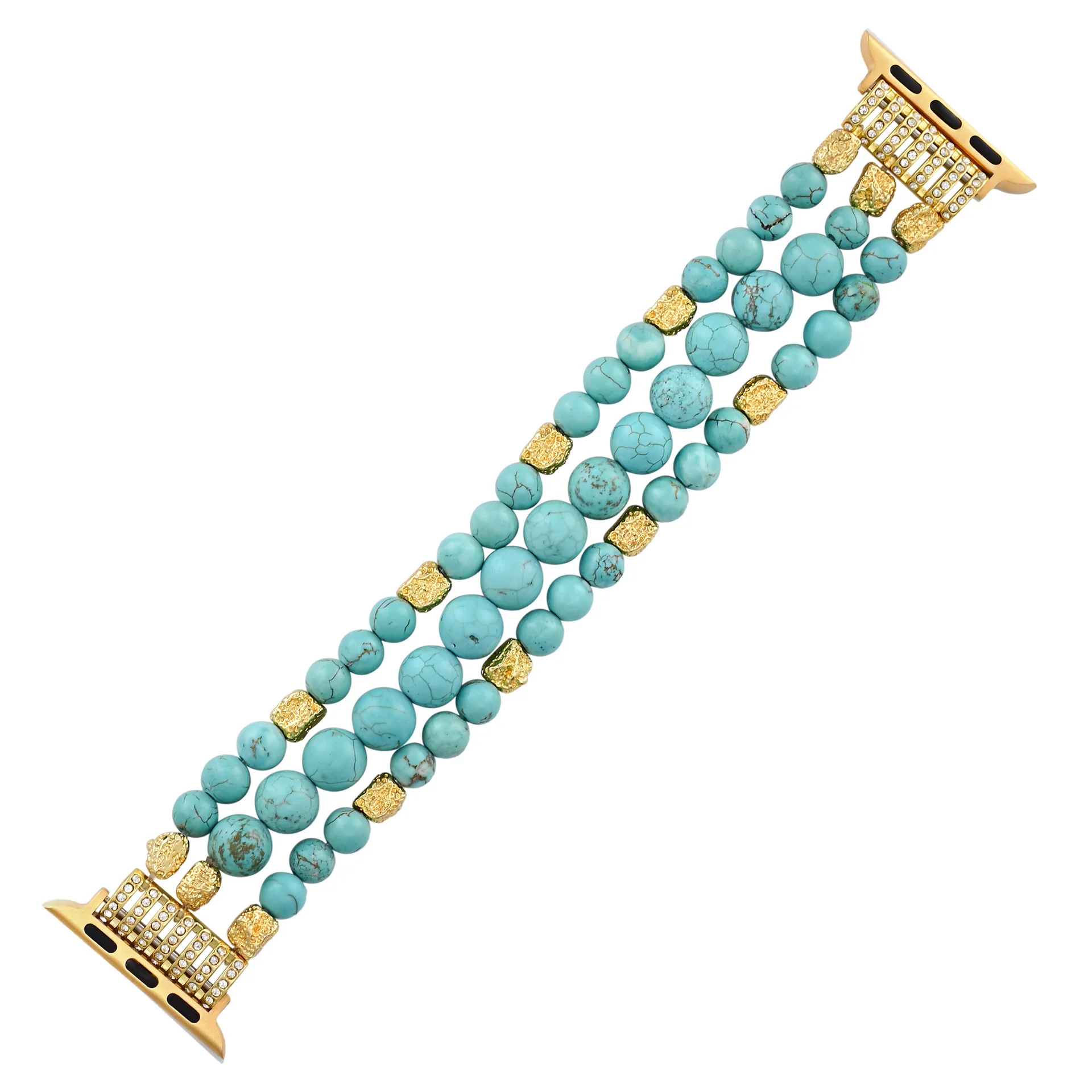 Natural Stone Rose Quartz Agate Turquoise Stretch Strap Appele Watch Band for Iwatch 38/42mm 40/44mm 41/45mm