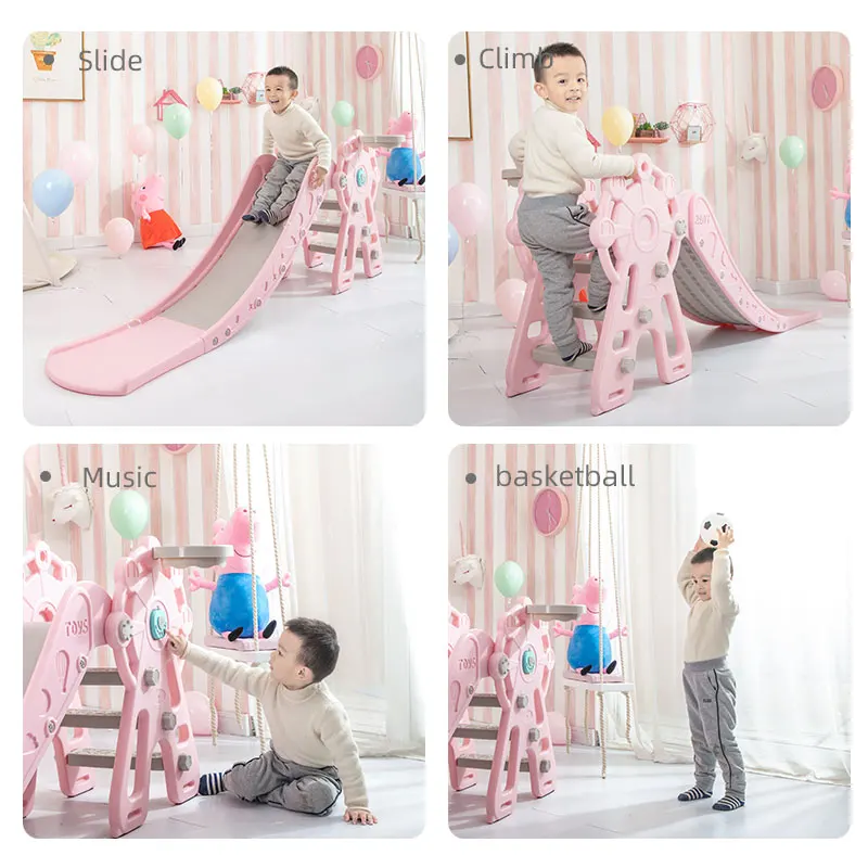 Children Play Plastic Slide Toys Indoor Slide With Ball Pool Outdoor Entertainment Items