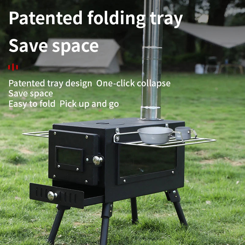 Tent Stove Camping Wood Stove Folding Stoves Fire Wood Heater For Winter Portable Barbecue Grill For Camping Accessories