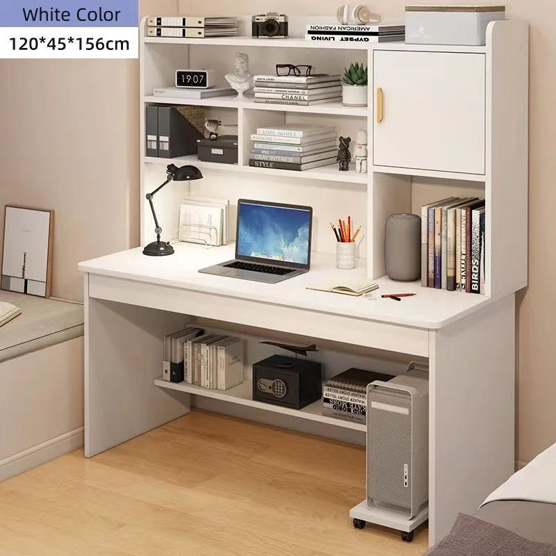 Simple writing desk desk bookshelf integrated study table bedroom home office desk from China