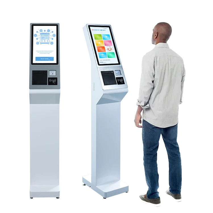 High quality 15.6 inch android book shop self service library payment kiosk with printer and scanner