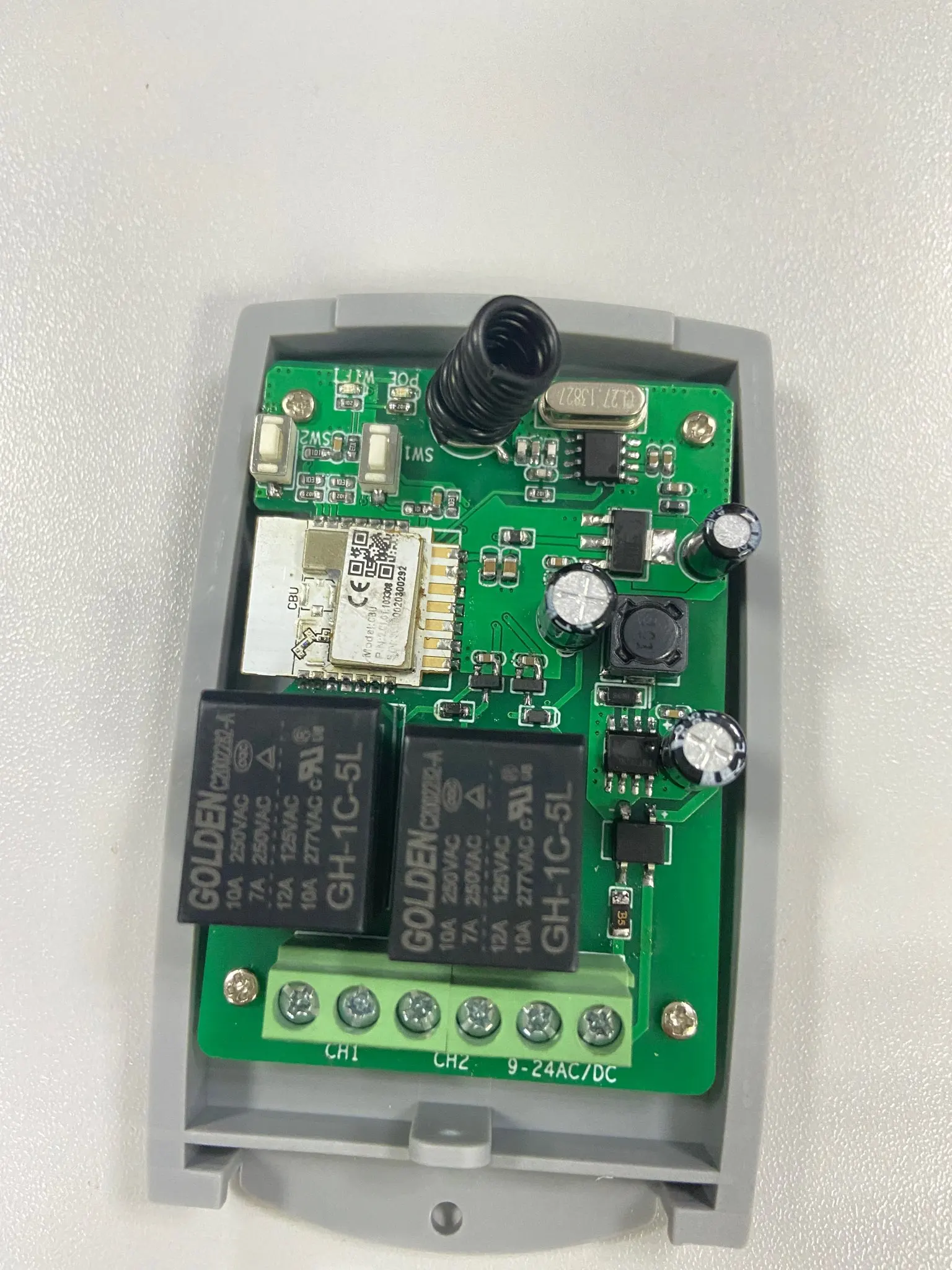 YET402WFR Smart home Tuya 2 channels Wifi receiver wireless switch light alarm system door controller