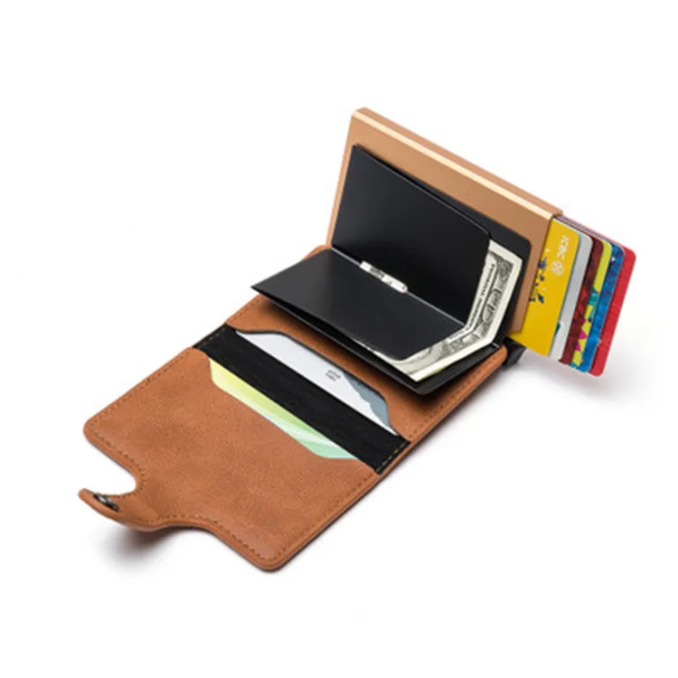 Wholesale Rfid Block Mem Credit Card Holder Wallet Pop Up Pu Leather Cardholders Tarjeteros