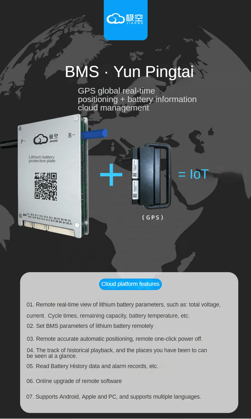 JK BMS GPS модуль Встроенный 4G питания апноэ для индивидуального высокоточного дистанционного позиционирования Beidou