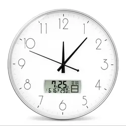 12inch Wall Clock With Digital Readout for Month, Date, Day and Room Temperature
