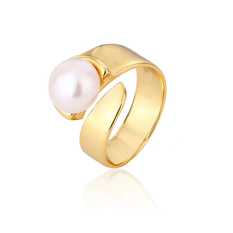 KAMMY 9.5-10mm Personalized Luxury Minimalist 925 Sterling Silver Casual Unique Adjustable Ring For Women