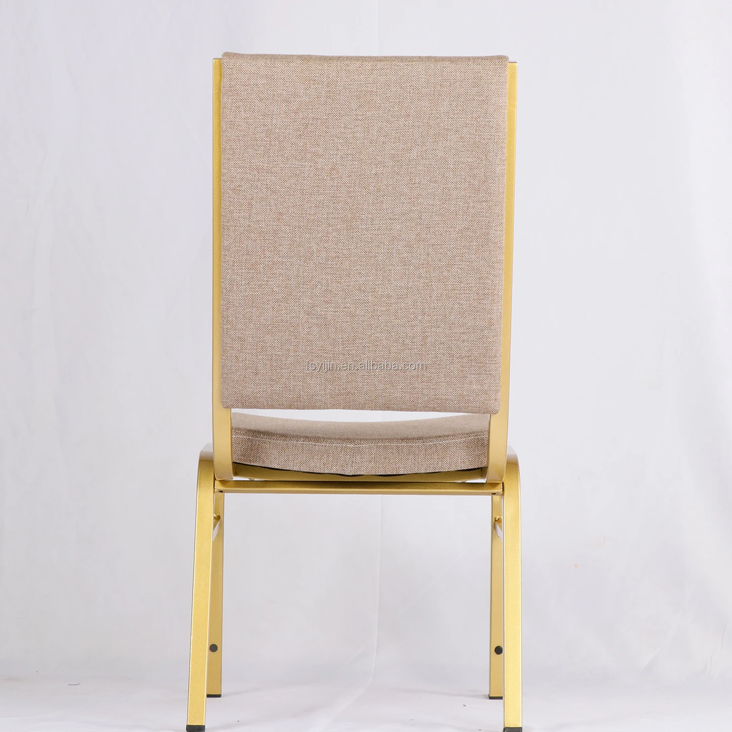 Modern new design aluminum gold frame padded banquet chair hotel wedding event