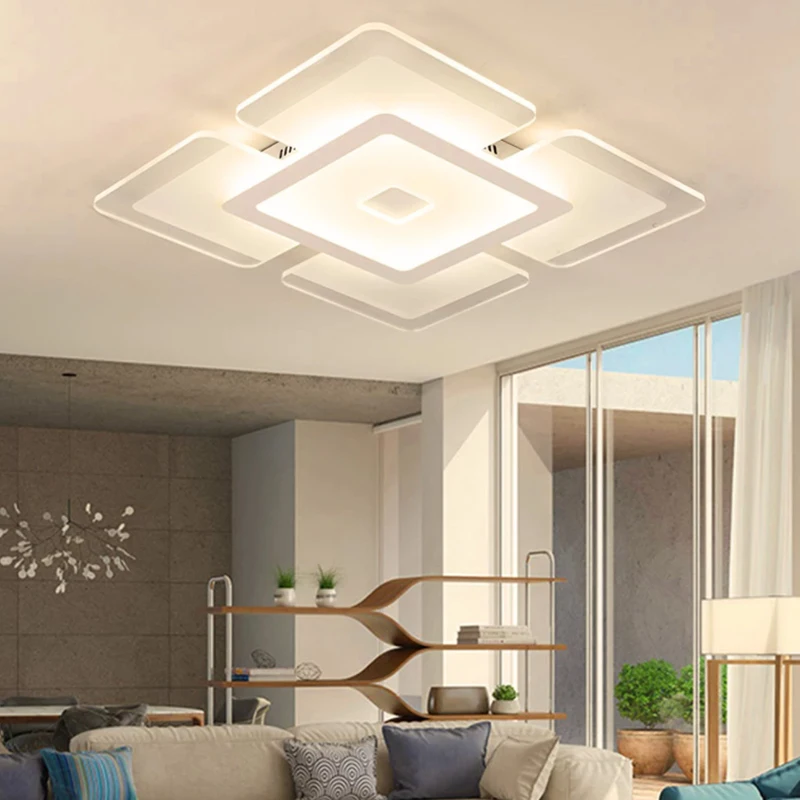 
Warm white and cold white interior living room study bedroom square new design suction sky city acrylic absorb dome light 