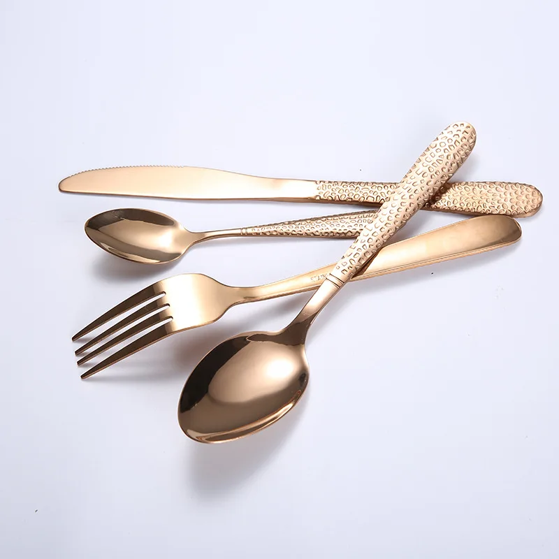 Savall HoReCa 4pcs new style  Gold-plated steak knife fork spoon four sets  Stainless steel for hotel