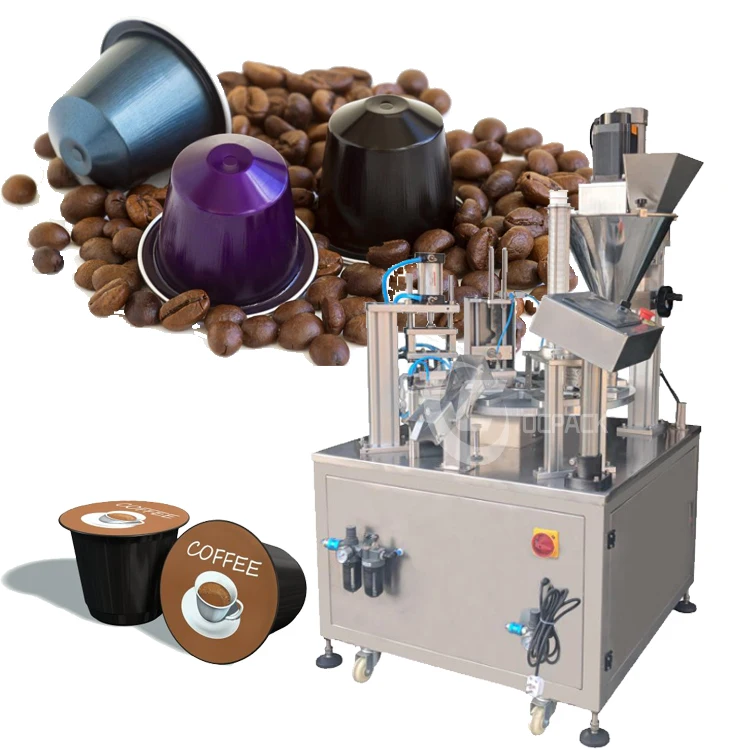 5g 7g 10g Rotary Coffee Powder Capsule Aluminum Foil Film Sealing Automatic Packing Machine