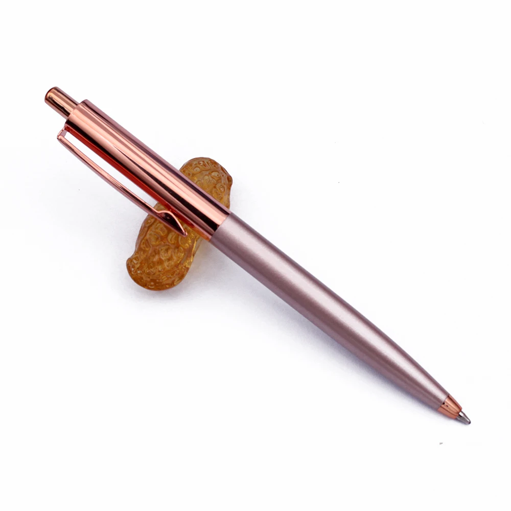 New Arrival Rose Gold metal press click ballpoint pens eco friendly pen with custom logo pens metal click