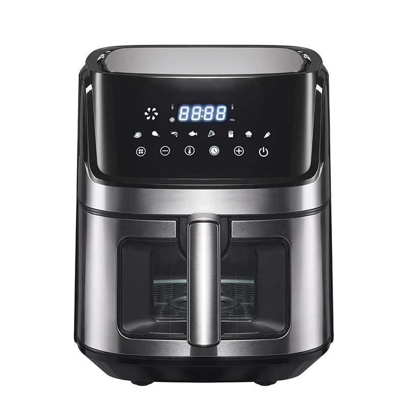 business Stainless steel body Visualization Window LCD touch control 6.5l super large capacity small appliance Intelligent fryer