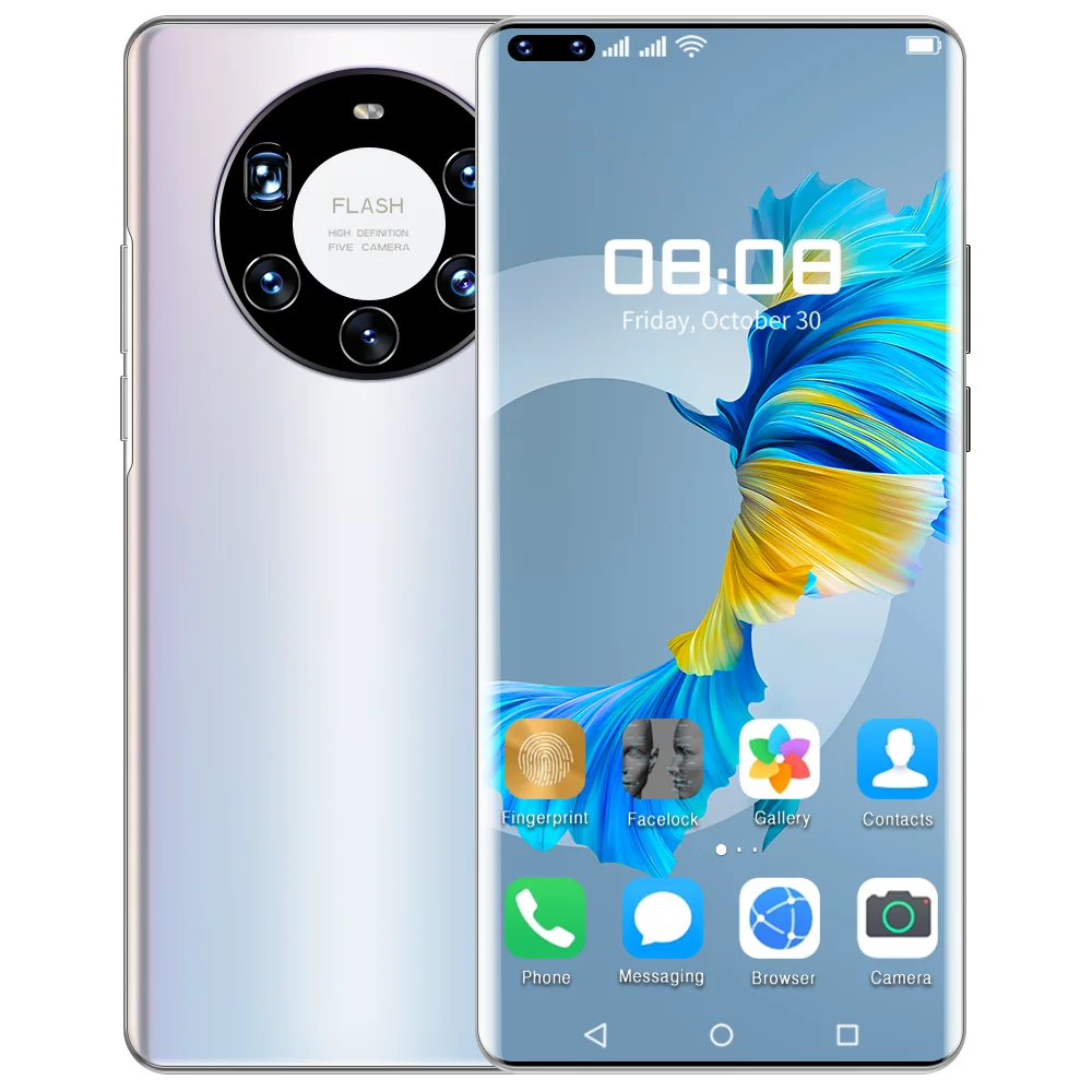 Mate40 Pro 7.3 Inch HD Screen Android Smartphones 12GB+512GB 5G LET 10-Core MTK6889 Dual SIM Mobile Phone GPS Cell Phones