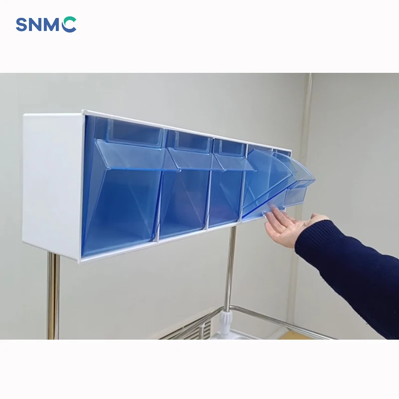 Hospital Furniture ABS Plastic Anesthesia Medicine Medical Cart Emergency Treatment Drug Trolley