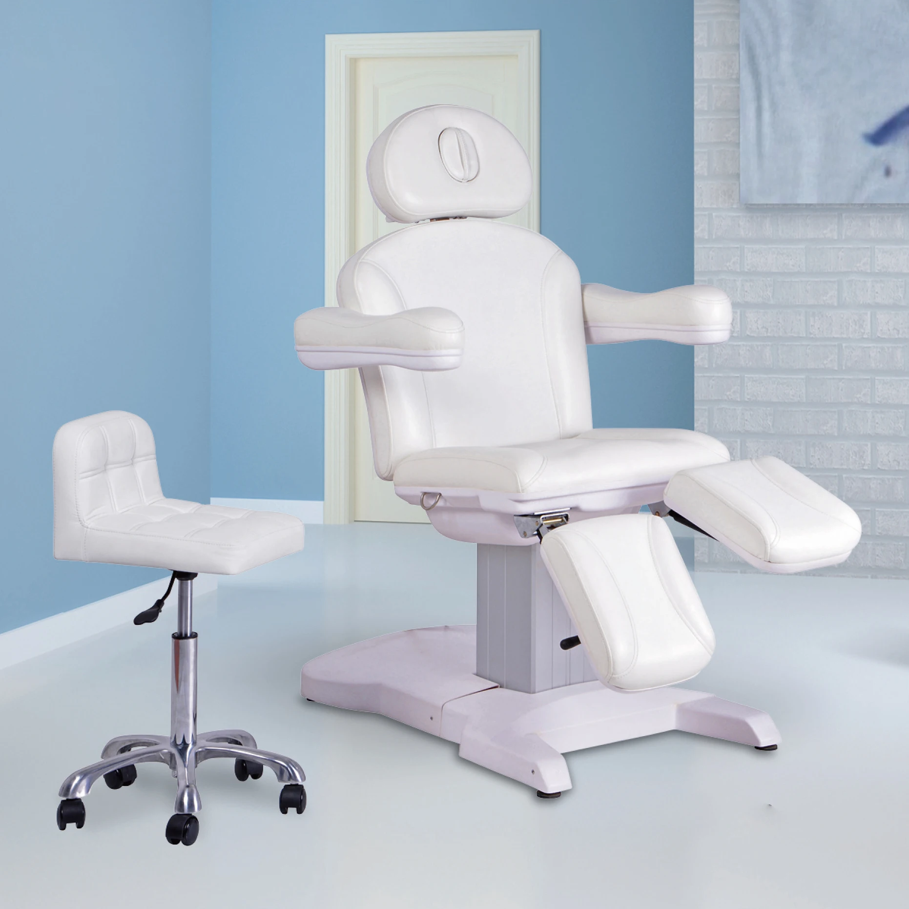 New design three-stage white beauty salon furniture high adjustable spa electric massage bed