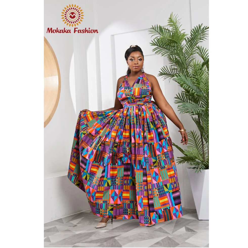 New Color batik print african material plus size ankara dress