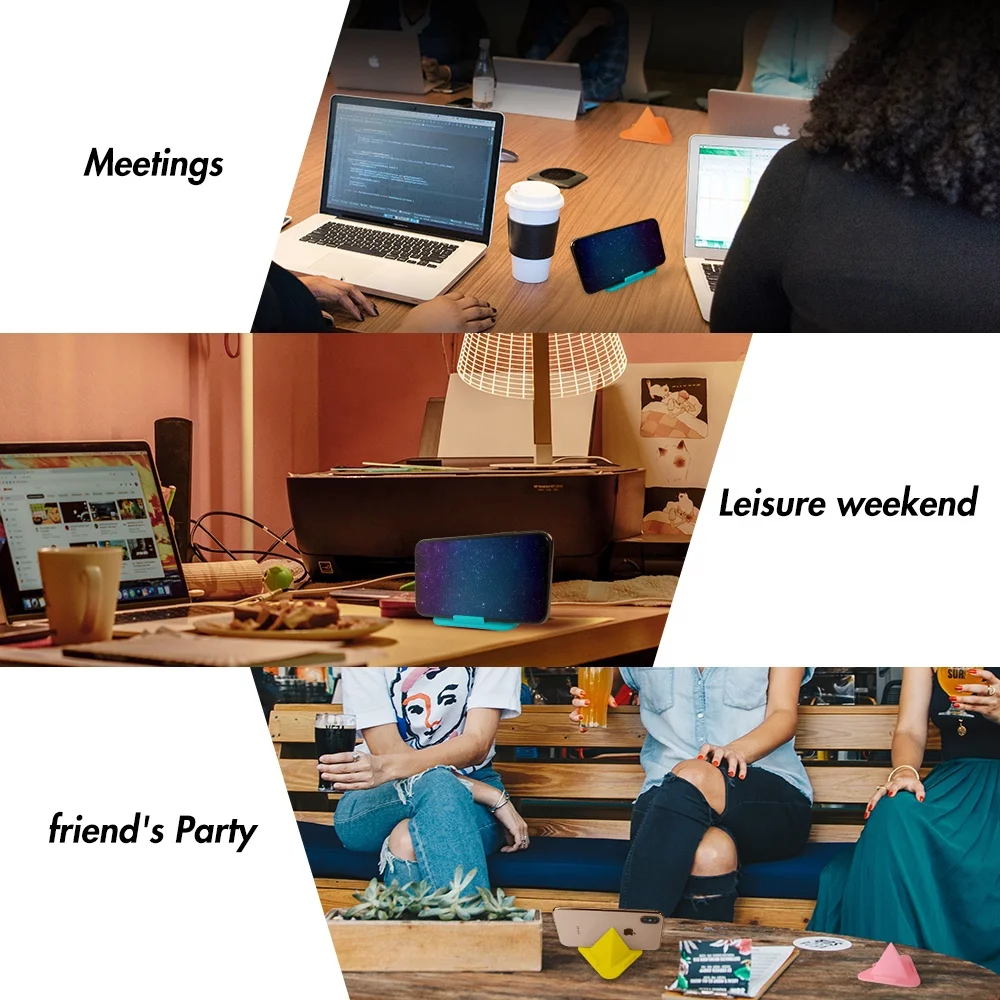 Multi-functional Mobile Phone Stand Silicone Pyramid Desktop multi-angle Smartphone Stand Desk Tablet Holder