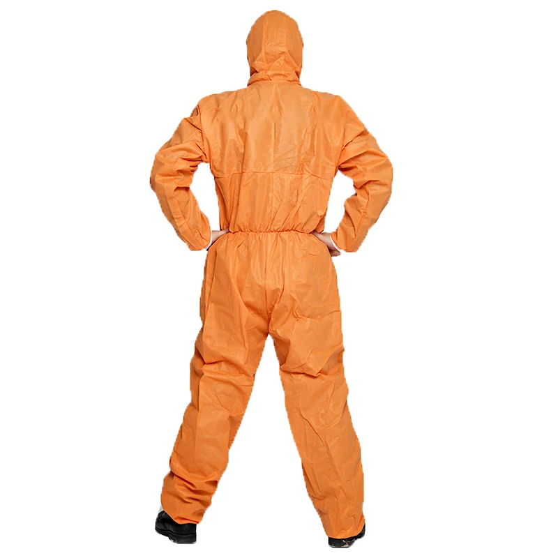 Type 5/6 оранжевый цвет SMS пыленепроницаемый химический костюм одноразовый SMS-комбинезон защитная униформа для асбеста