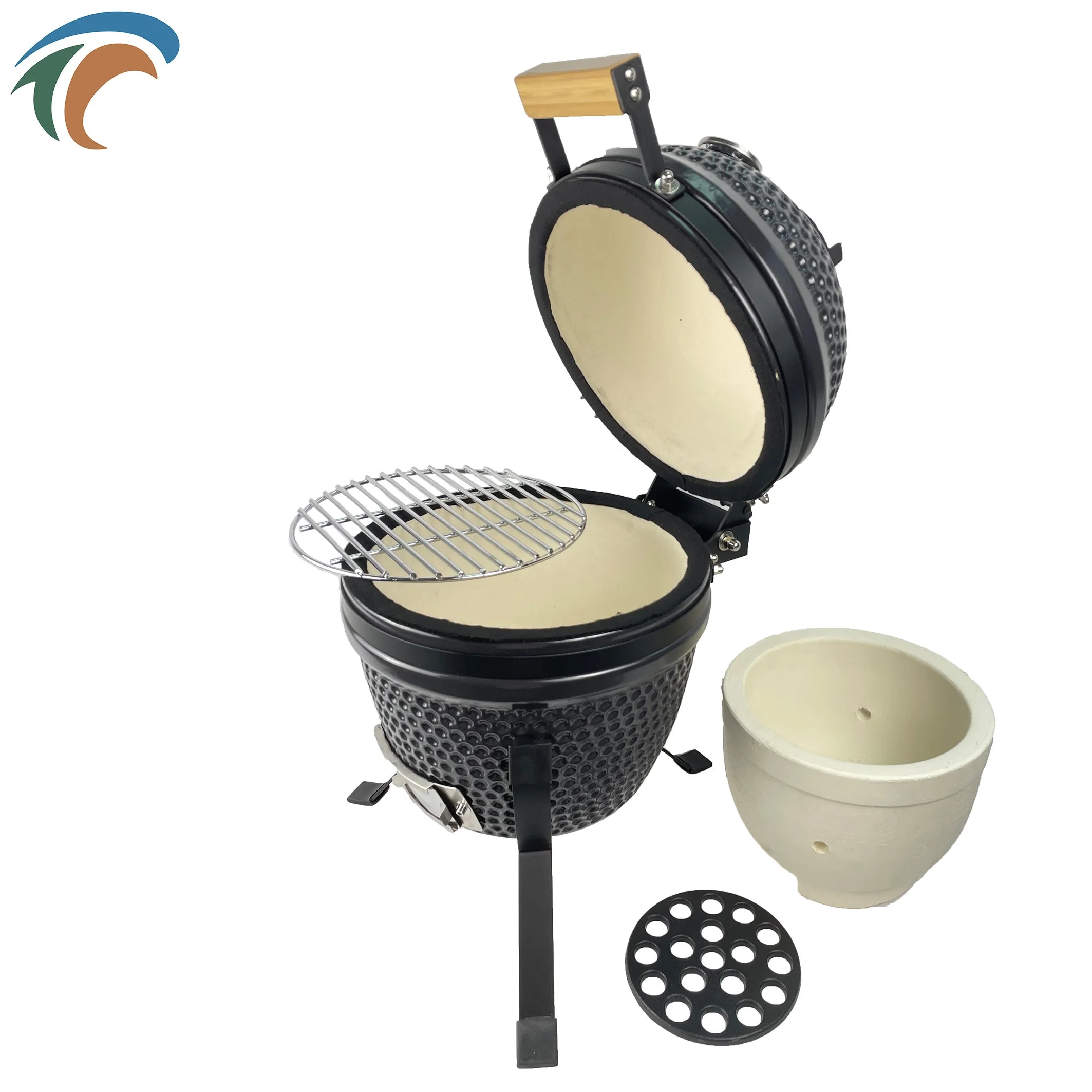 China Manufacturer Large Rotating Clay Oven Vertical Bbq Kamado Outdoor Ceramic Grill