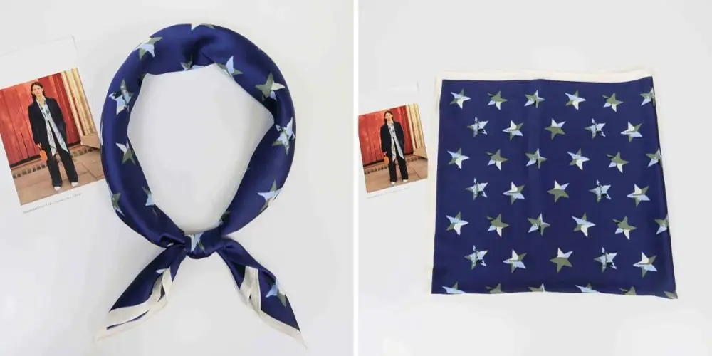 Popular Five-pointed Star Medium Style of Length and colourful Style polyester scarf