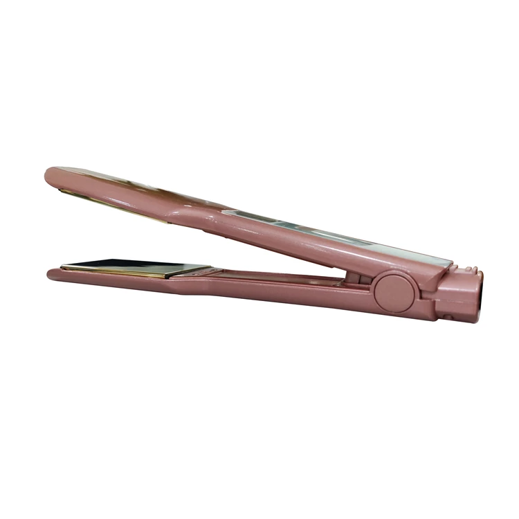 Salon Use Private Label Rose Gold Wide Flat Iron Hair Straighten Titanium Profession Customized Flat Iron with Lcd Screen