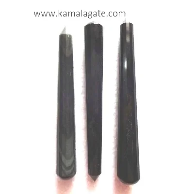 Wholesale Natural Black Obsidian Faceted Crystal Healing Gemstone Massager Semi-Precious Stone Crafts Wholesale Agate Healing