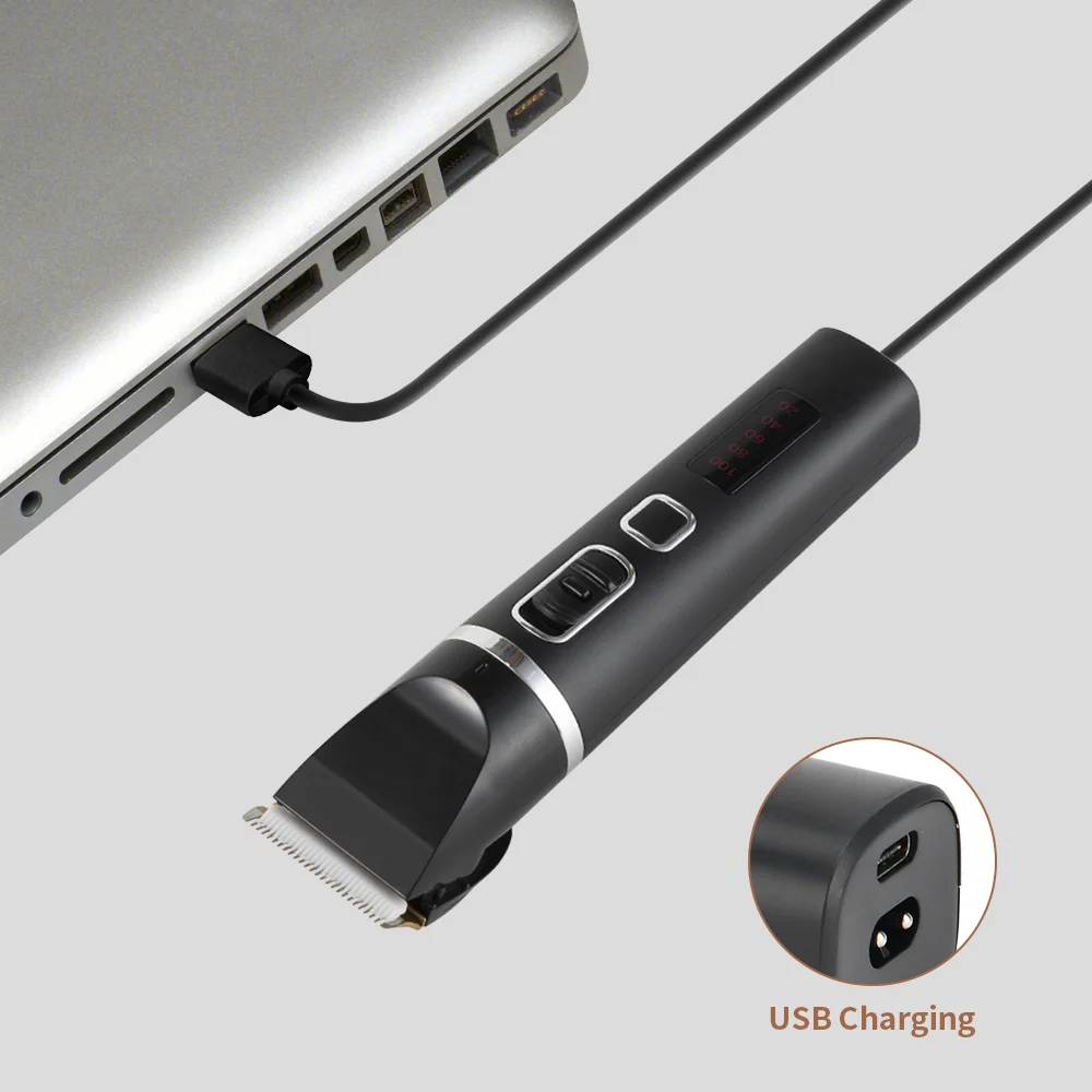 Профессиональная Мужская Беспроводная электрическая машинка для стрижки волос с мощным мотором Pritech, перезаряжаемая