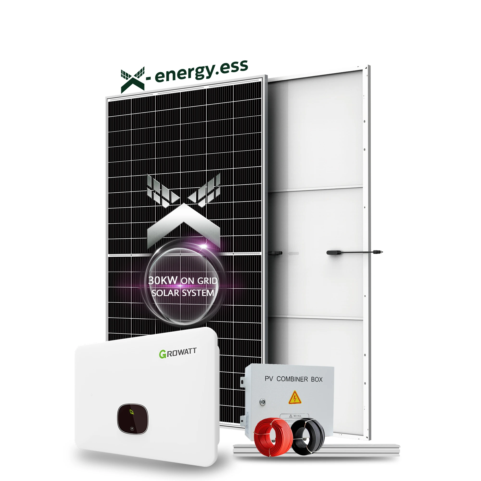 5Kw 10Kw 20Kw 30Kw 3 Phase On Grid Solar Panel Energy Power System Complete On The Ground