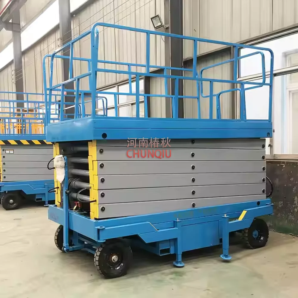 500kg 1000kg Load 12M 20ft 40ft outdoor scissor lift table movable scissor lift platform mobile warehouse scissor lift