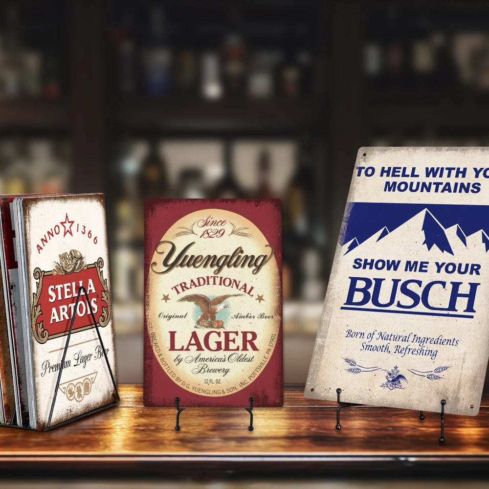 Putuo Decor Vintage Retro Metal Tin Sign Custom Printed Beer Decor Plaque Vintage Retro Tin Sign