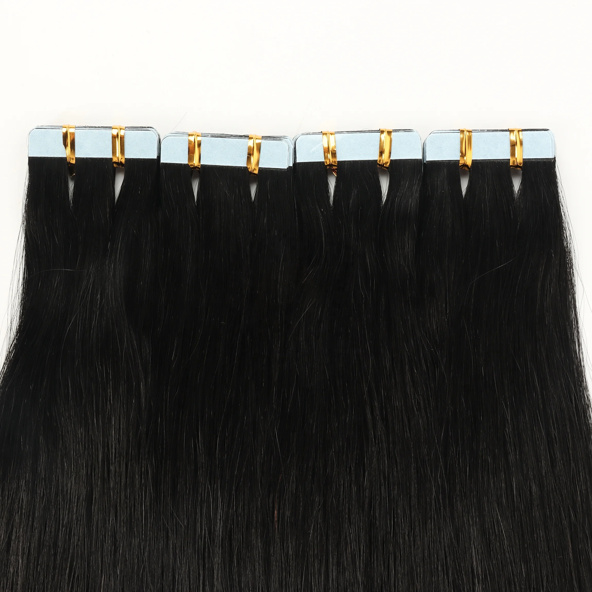 wholesale darkest color Ject black tape in hair extensions raw Indian