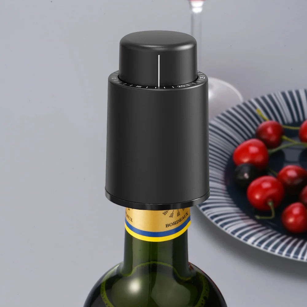 Custom plastic champagne red wine stopper wedding favor stainless steel metal vacuum wine stopper for laser engrave logo