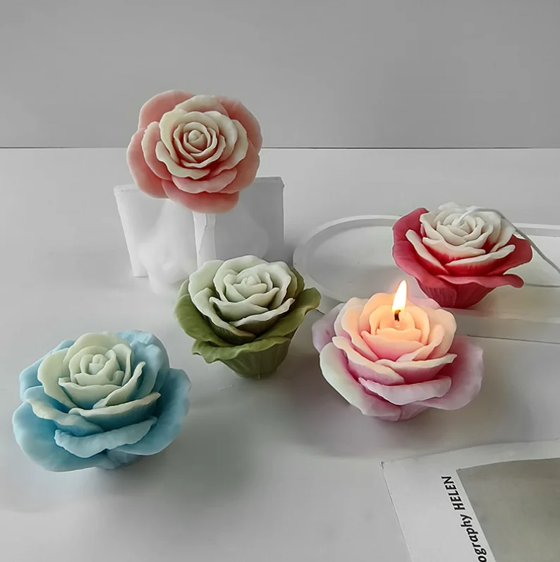 New flower scented candle silicone mold DIY flower handmade soap chocolate silicone mold