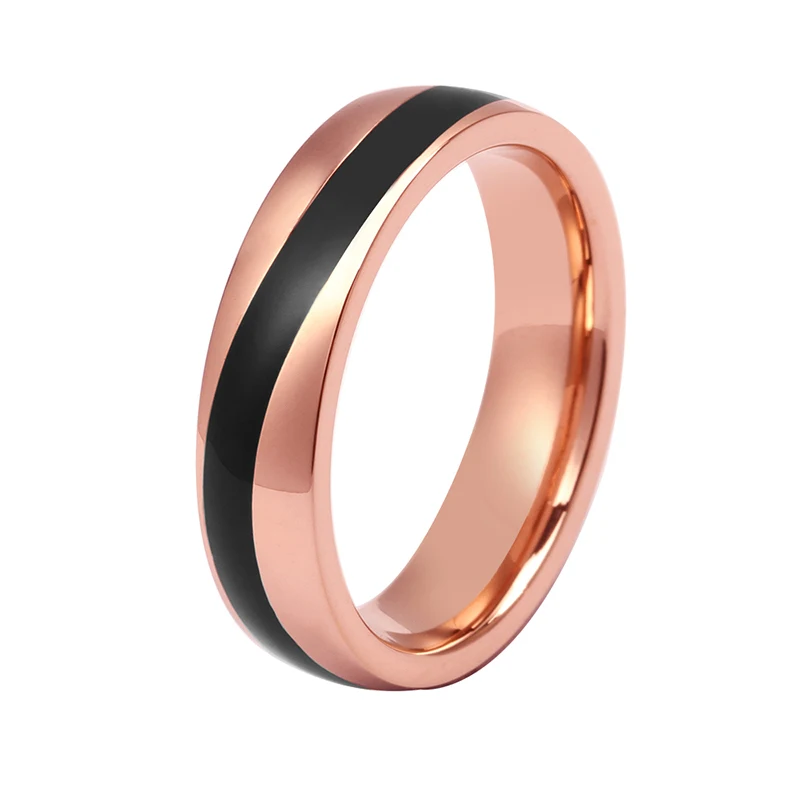 Titanium ring her king his queen couple jewelry titanium band custom black carbon fiber inlay tungsten black zirconium rings