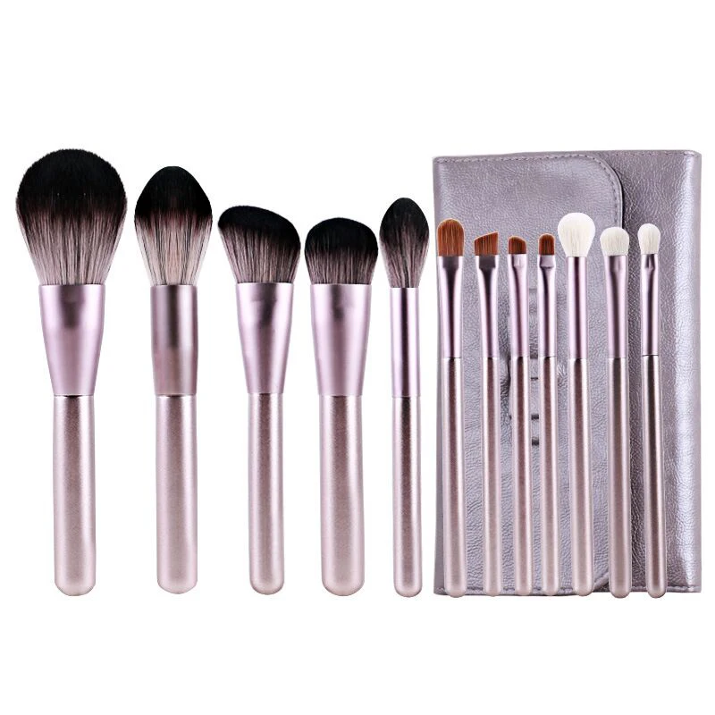 
12 wooden handle small grape makeup brush set beauty makeup tools beginner makeup brush wool brush 