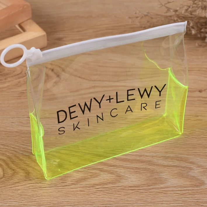 Oem Travel Shiny Glitter PVC Transparent Jelly Make up Pouch Makeup Custom Waterproof Clear Cosmetic Bag