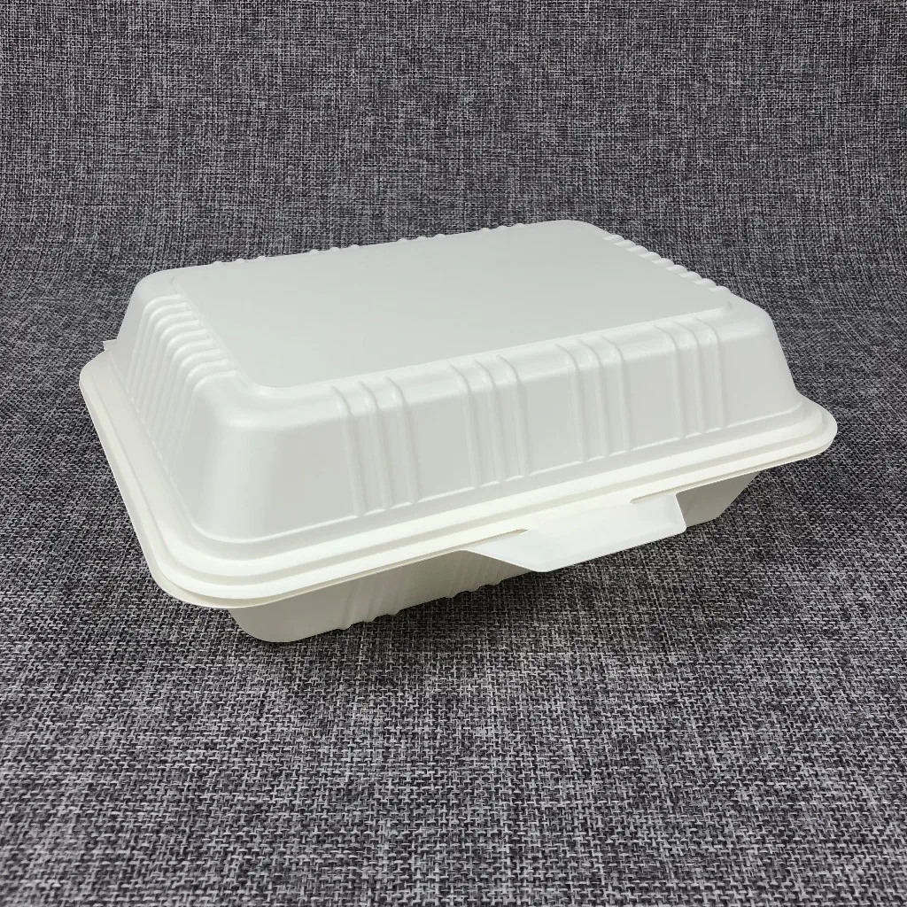 C14 15%off 100% Biodegradable Rectangular Corn Starch Food Container with Lid Disposable Cornstarch Hot Dog Box