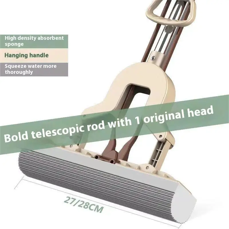 Floor cleaner mops cleaning floor self squeeze mop sponges squeegee extendable telescopic long handle