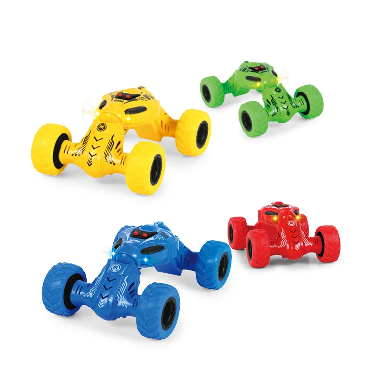 Children 4 Wheel Drive Small Truck Mini Twist Car Friction Toy Vehicle Off-Road With Sound And Light 2 Packs