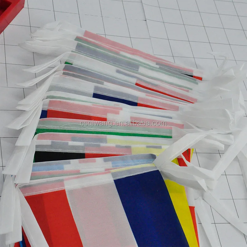 High Quality Custom Celebration Various Holiday Decorations Polyester Fabric Flag in Triangle Rectangle Pennant String Styles