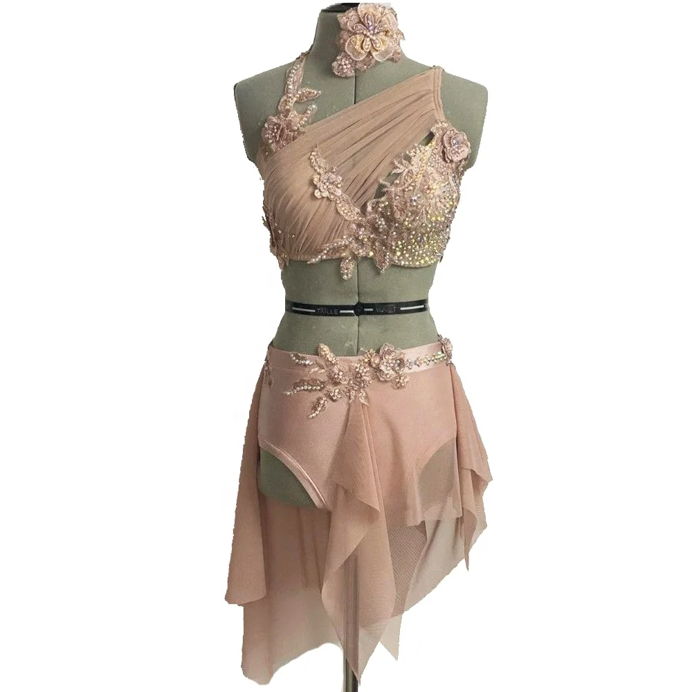 Lyrical dance costumes customize dance skirt pole dancing dresses for performance factory price leotard