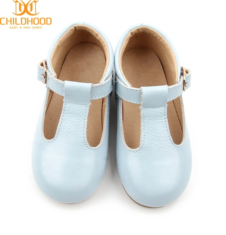 Wholesale New Fashion Hard Soles Kids Girls Genuine Leather Baby Dress Shoes